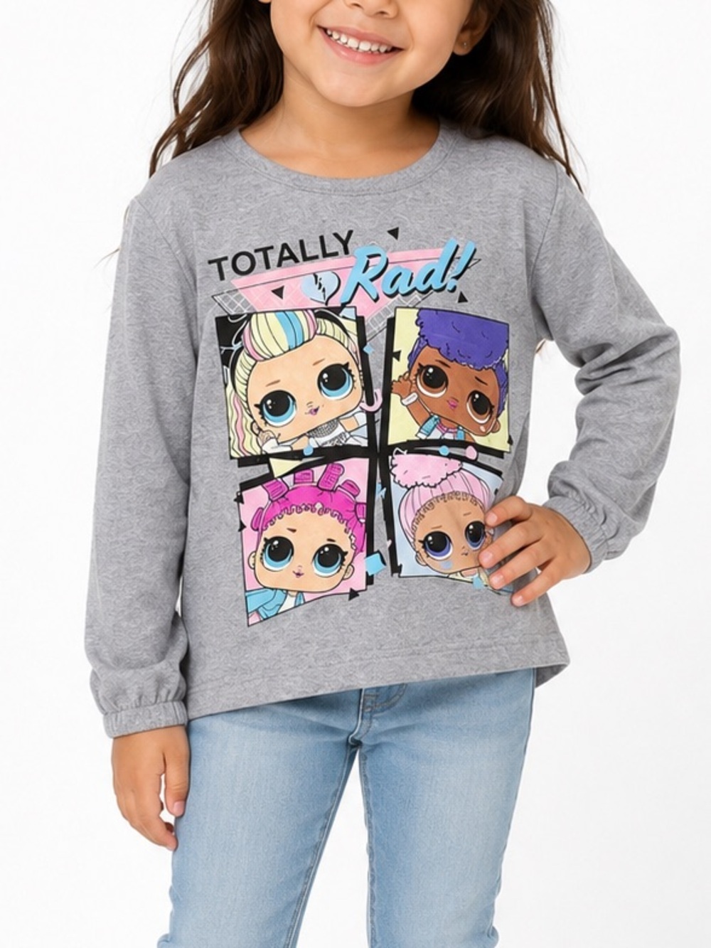 🆓 $0 WITH PURCHASE - Girls Long Sleeve T-Shirt OMG LOL Dolls Kids Top Sz 6Y